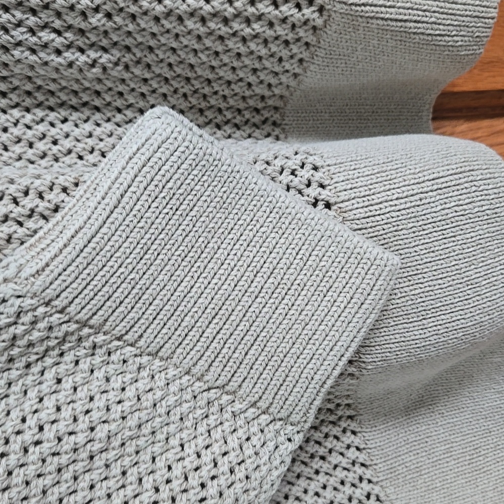 ZARA MENS COTTON WEAVE TEXTURED SWEATER SIZE XL TAUPE SAND - Picture 3 of 10